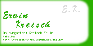 ervin kreisch business card